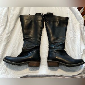 Wolky Hayden knee boots black leather wide calf size 38